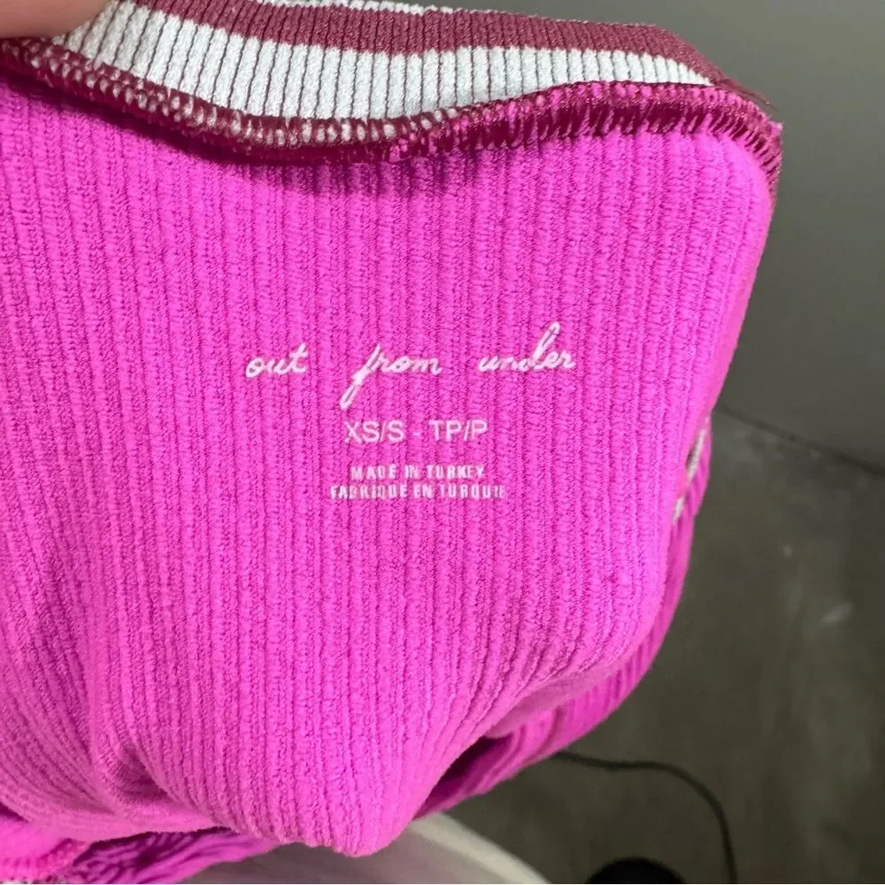Urban Outfitters Out From Under Pink Cap Sleeve Ribbed Crop Top